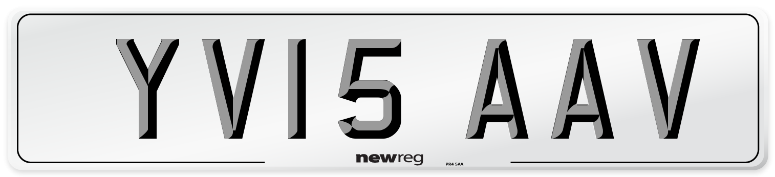 YV15 AAV Number Plate from New Reg
